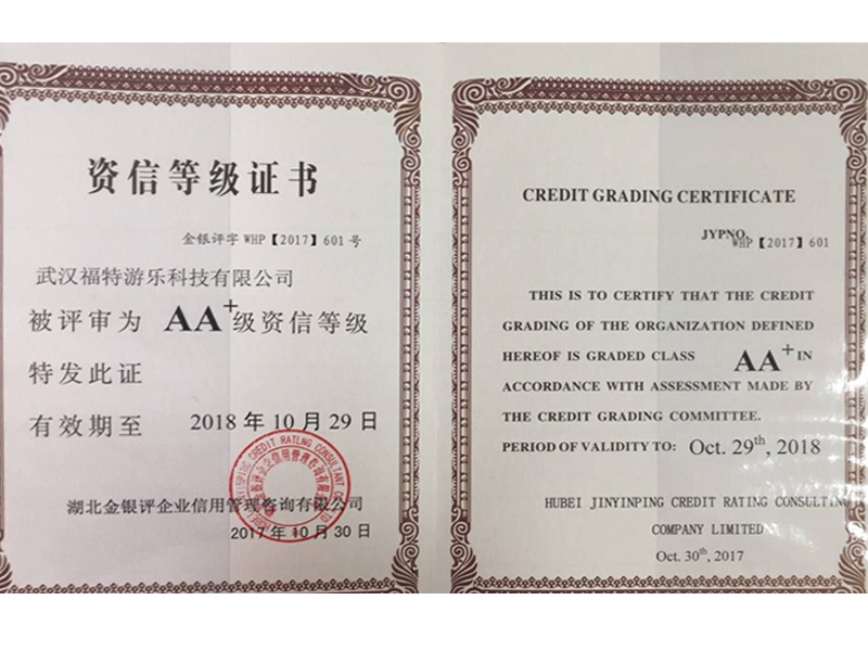 資信等級證書